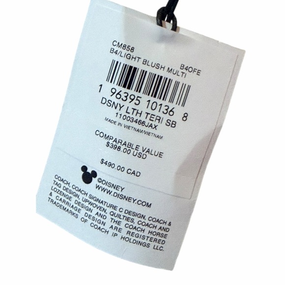 Disney x Coach Teri Shoulder Bag with Ice Skate Mickey Minnie Motif Blush NWT - Picture 8 of 10